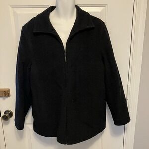 Jacob Siegel Men's Size Large Gray Wool Blend Full Zip Coat Jacket With Collar